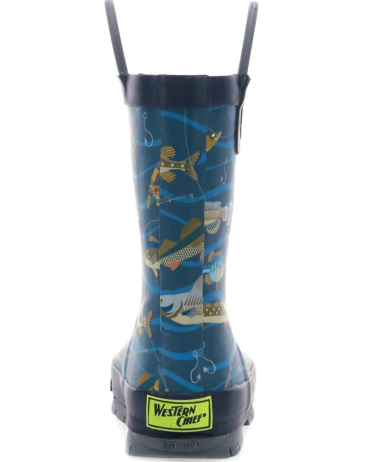 Image #5 - Western Chief Boys' Gone Fish'n Rain Boots, Navy, hi-res