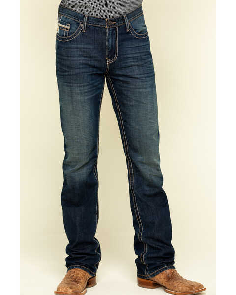 Image #2 - Cinch Men's Ian Rigid Dark Slim Bootcut Jeans , Indigo, hi-res