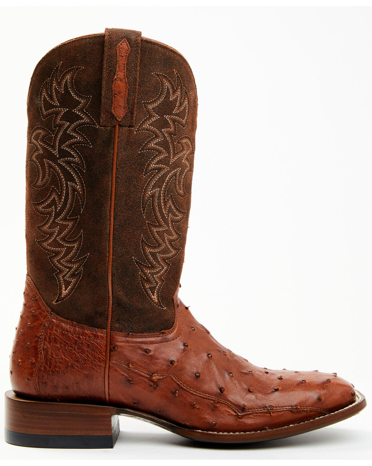 Image #2 - Cody James Men's Brandy Genuine Ostrich Exotic Western Boots - Broad Square Toe, Red, hi-res