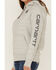 Image #2 - Carhartt Women's Clarksburg Sleeve Logo Hooded Sweatshirt , Heather Grey, hi-res