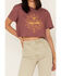 Wrangler x Yellowstone Women's RIP Can Be My Ranch Hand Cropped Graphic Tee, Burgundy, hi-res