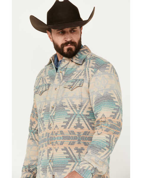 Image #2 - Wrangler Retro Men's Premium Southwestern Print Long Sleeve Snap Western Shirt, Cream, hi-res