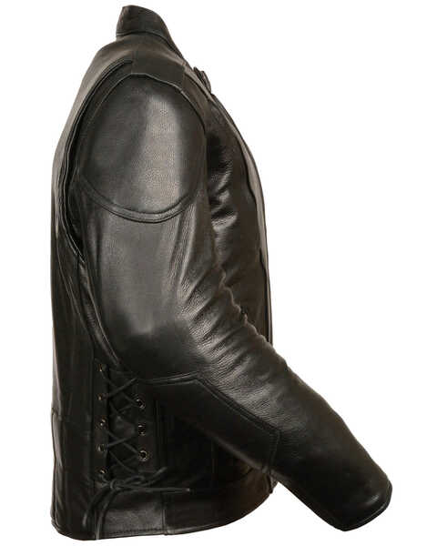 Image #2 - Milwaukee Leather Men's Side Lace Vented Scooter Jacket, Black, hi-res