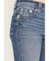 Image #4 - Miss Me Women's Medium Wash Mid Rise Wing Pocket 34" Bootcut Stretch Denim Jeans, Medium Wash, hi-res