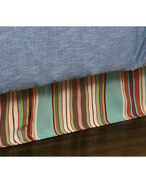 Image #1 - HiEnd Accents Turquoise Serape Bed Skirt - Full , Turquoise, hi-res