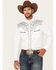 Image #1 - Rodeo Clothing Men's Embellished Yoke Long Sleeve Pearl Snap Western Shirt, White, hi-res