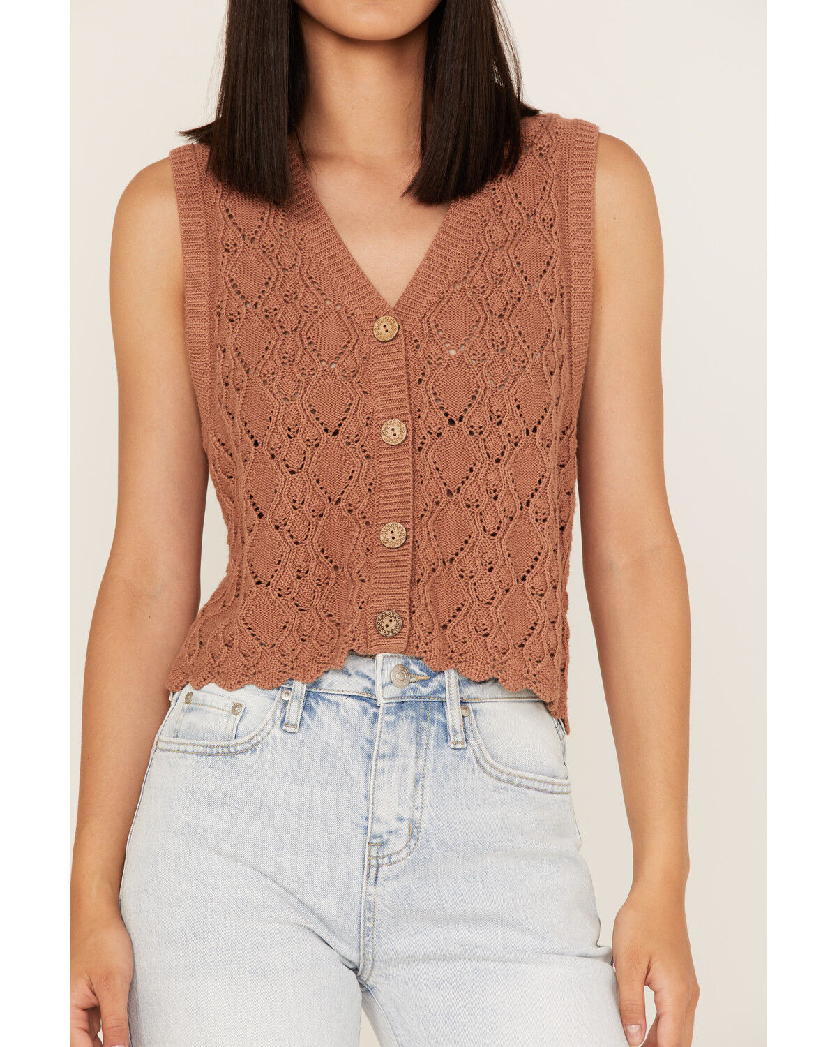 Image #3 - Cleo + Wolf Women's Cropped Knit Sweater Vest, , hi-res