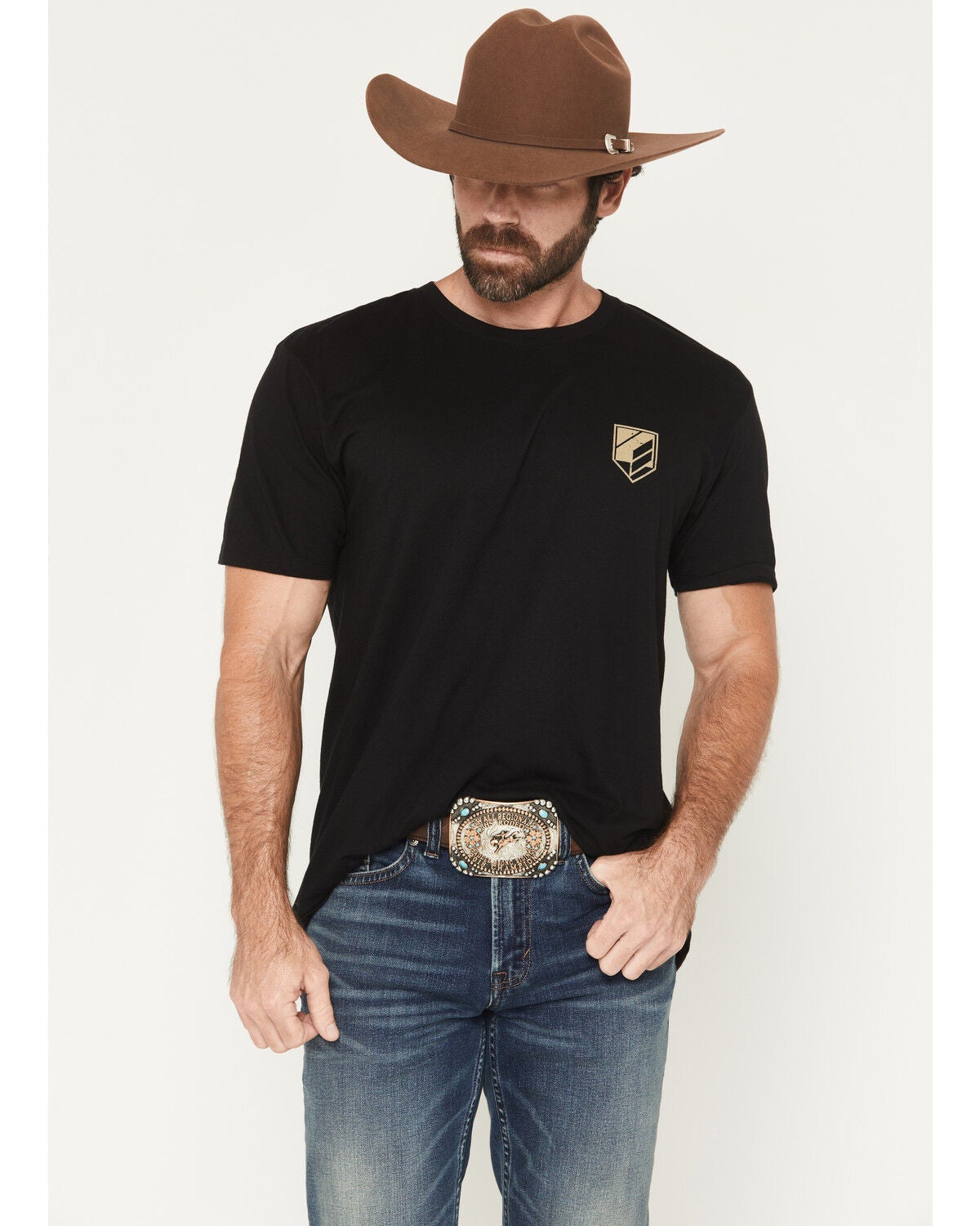 Image #2 - RANK 45&reg; Men's Southwestern Logo Short Sleeve Graphic T-Shirt, Black, hi-res