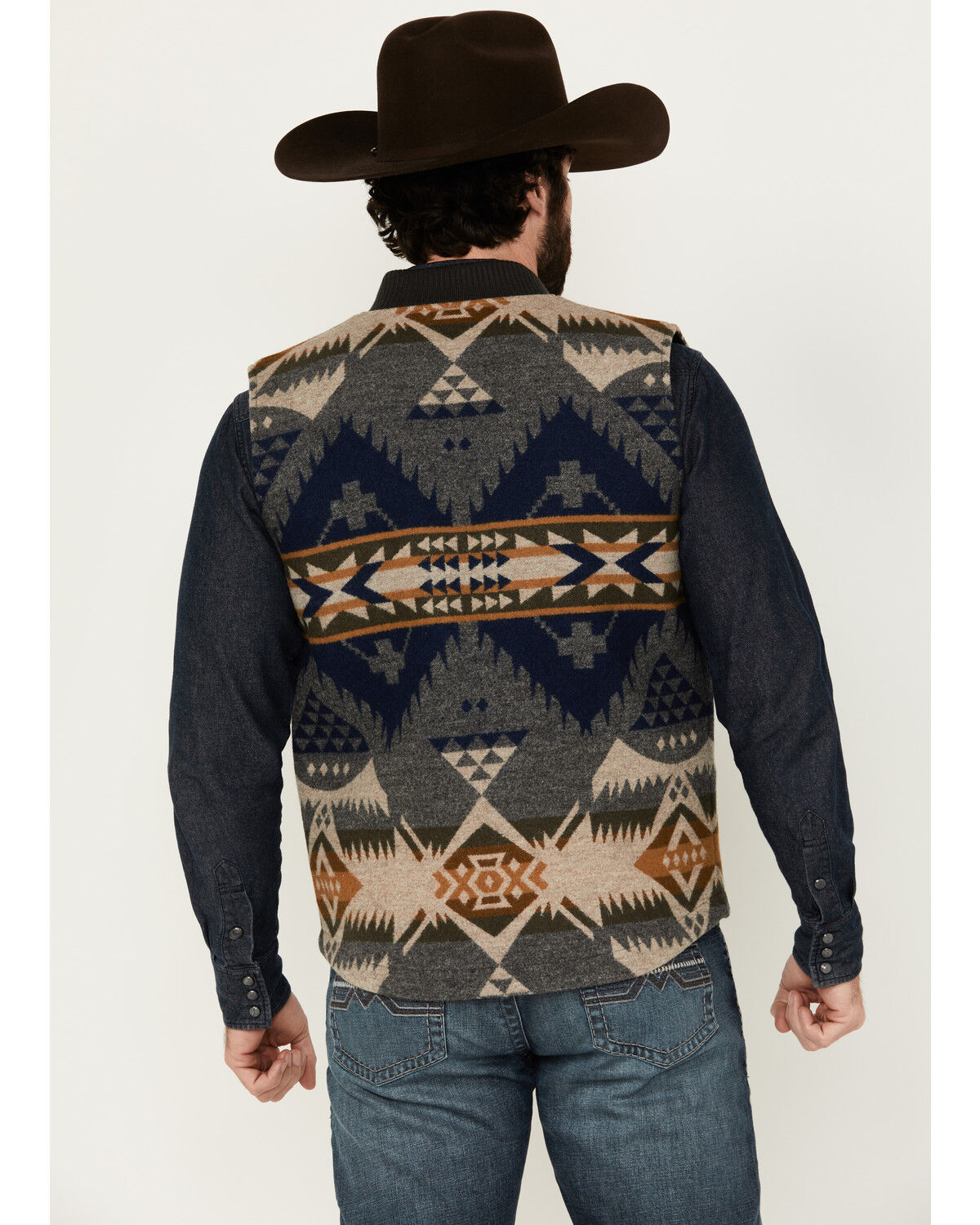 Image #4 - Pendleton Men's Colton Multicolored Print Zip-Up Quilted Vest, Grey, hi-res