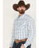 Image #2 - Cowboy Hardware Men's Plaid Print Long Sleeve Western Pearl Snap Shirt, White, hi-res