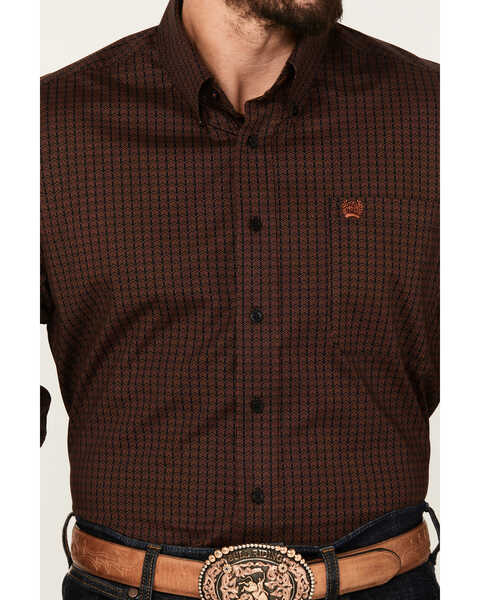 Image #3 - Cinch Men's Geo Print Long Sleeve Button-Down Stretch Western Shirt, Black/brown, hi-res