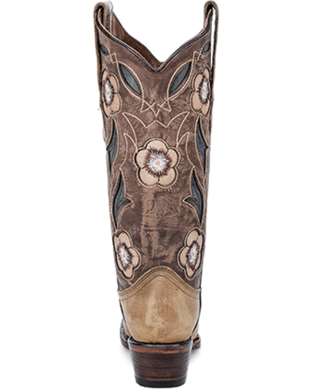 Image #4 - Circle G Women's Floral Inlay Western Boots - Snip Toe, Sand, hi-res