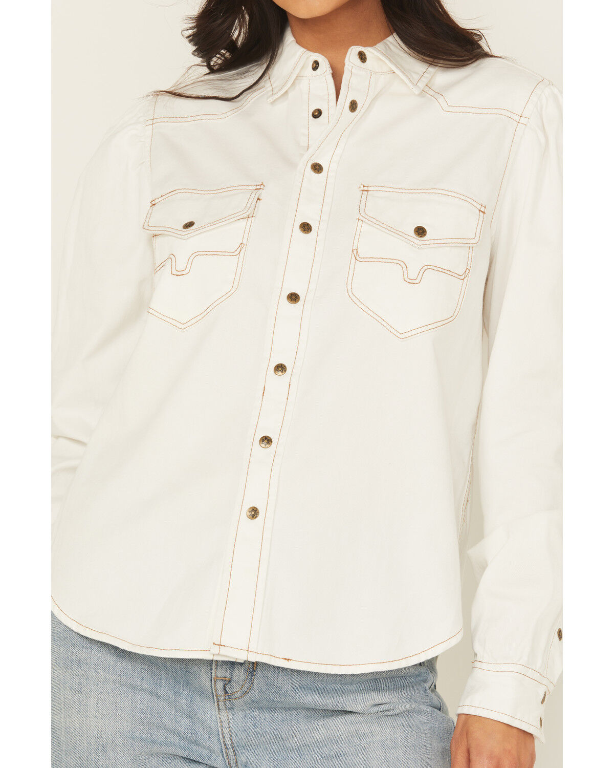 Image #3 - Kimes Ranch Women's Jane Long Sleeve Snap Cropped Western Shirt, White, hi-res