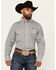 Image #1 - Wrangler Men's Mexico Flag Logo Geo Print Long Sleeve Button-Down Western Shirt - Tall, Grey, hi-res