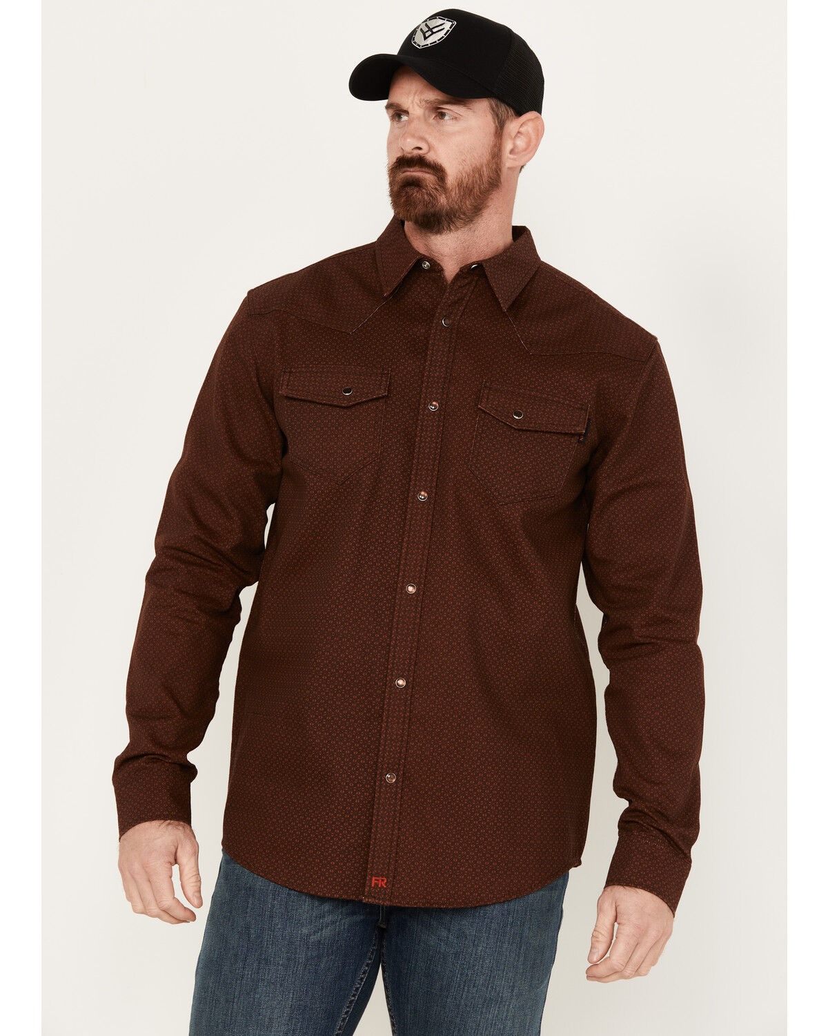 Image #1 - Cody James Men's FR Solid Long Sleeve Snap Western Shirt, Cognac, hi-res