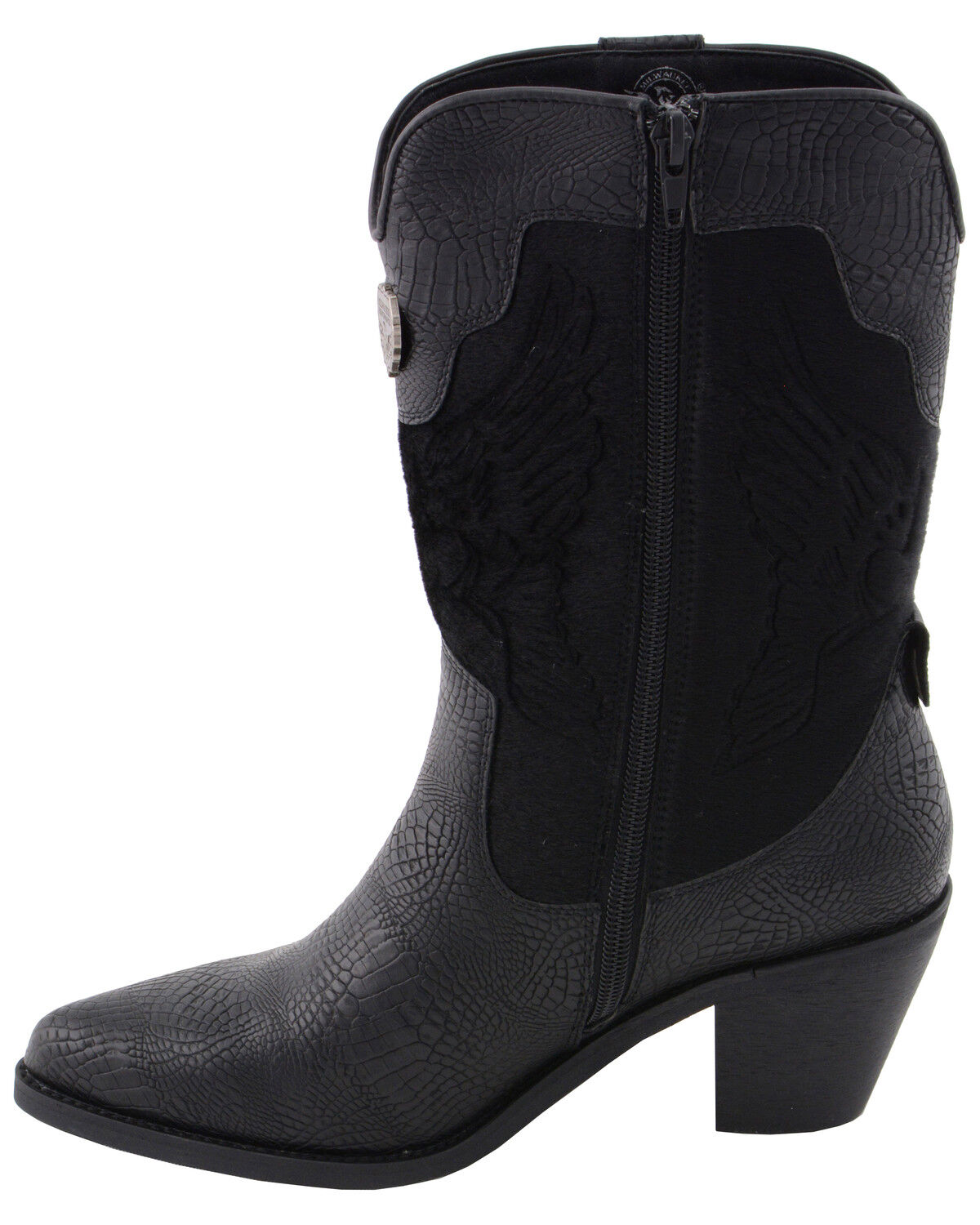 Image #4 - Milwaukee Leather Women's Snake Print Western Boots - Round Toe, Black, hi-res