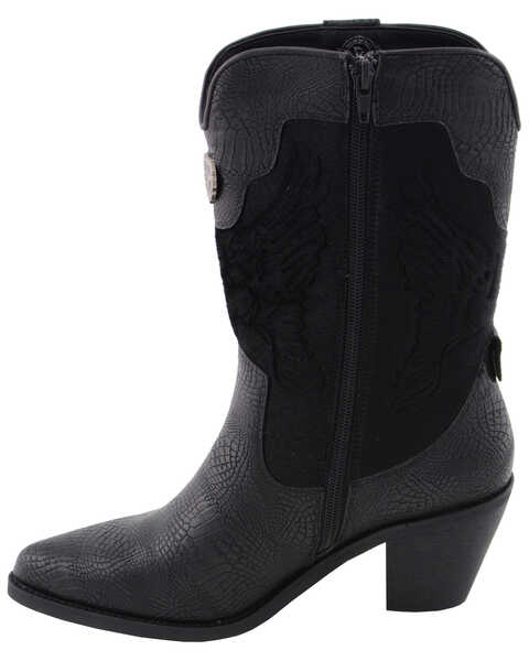Image #4 - Milwaukee Leather Women's Snake Print Western Boots - Pointed Toe, Black, hi-res