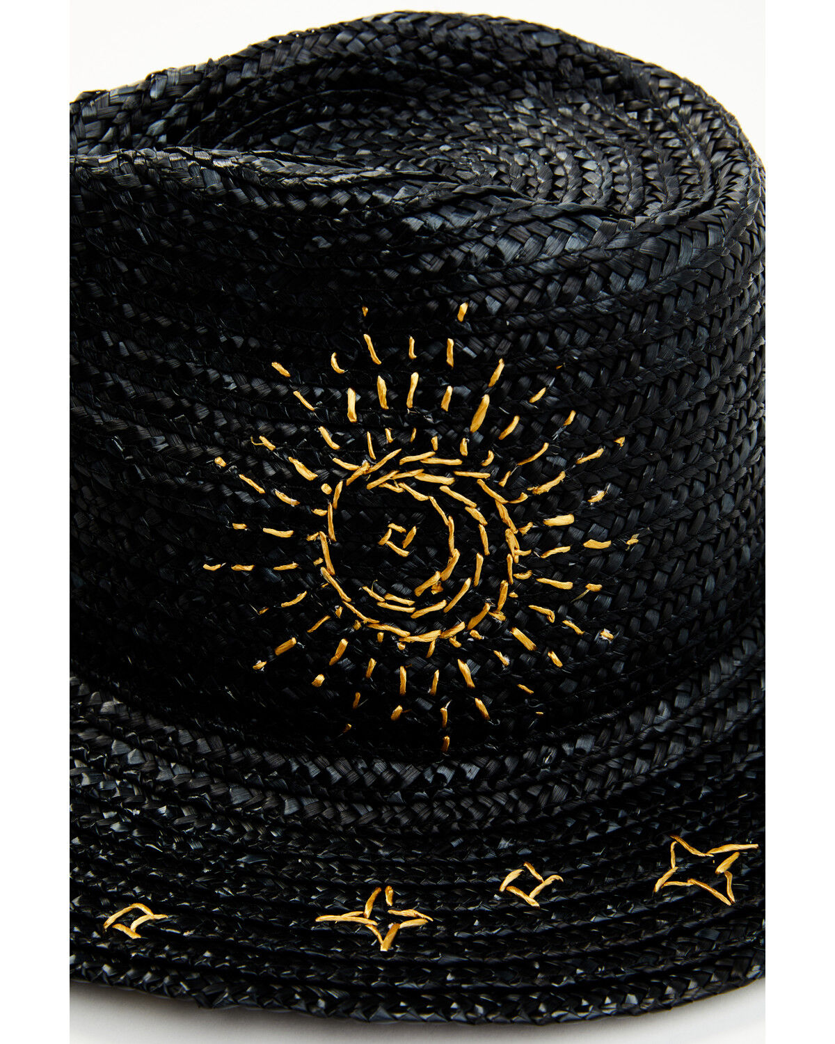 Image #2 - Shyanne Women's Celestial Sunshine Straw Western Fedora, Black, hi-res