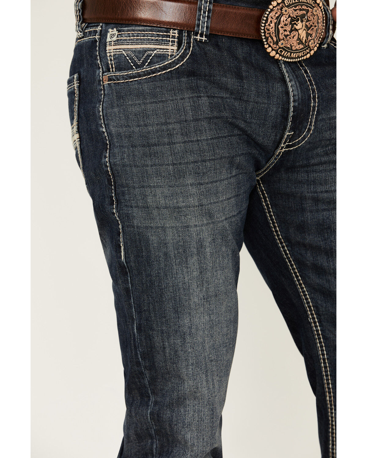 Image #2 - Rock & Roll Denim Men's Boot Barn Exclusive Double Barrel Medium Wash Relaxed Bootcut Stretch Denim Jeans, Medium Wash, hi-res