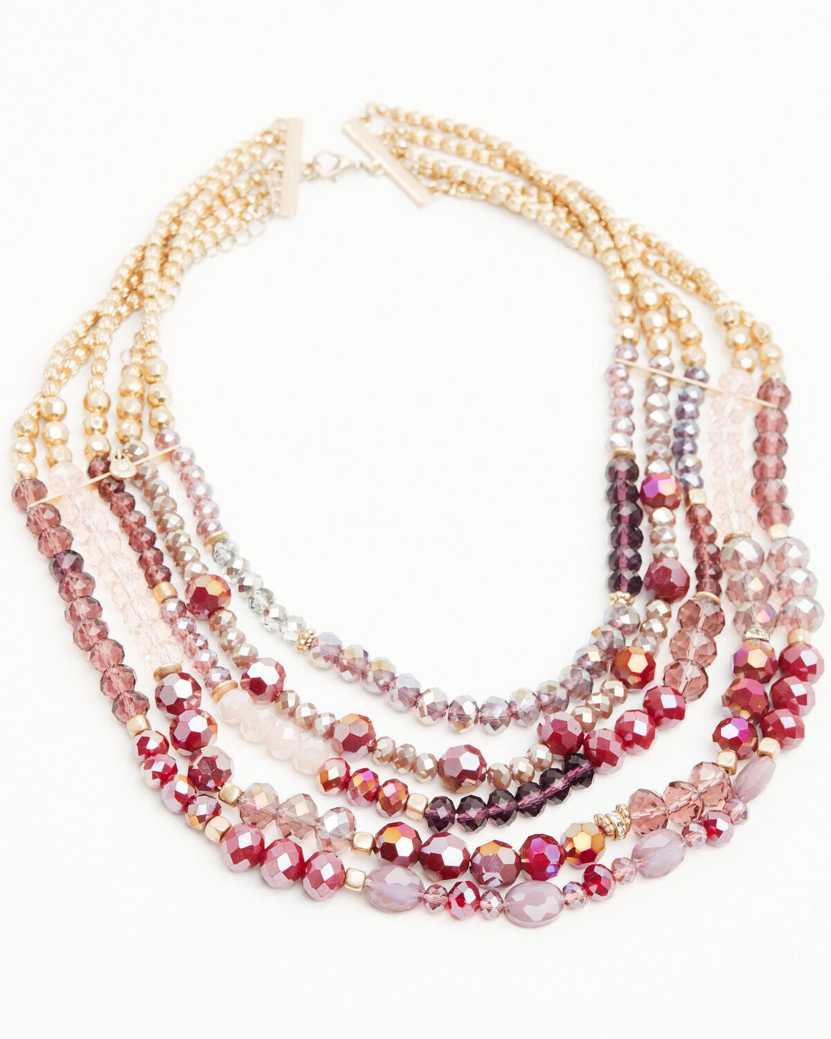 Shyanne Women's Rosa Lane Beaded Layered Necklace, Gold, hi-res