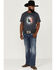 Image #2 - RANK 45® Men's Roper Circle Logo Short Sleeve Graphic T-Shirt, Navy, hi-res