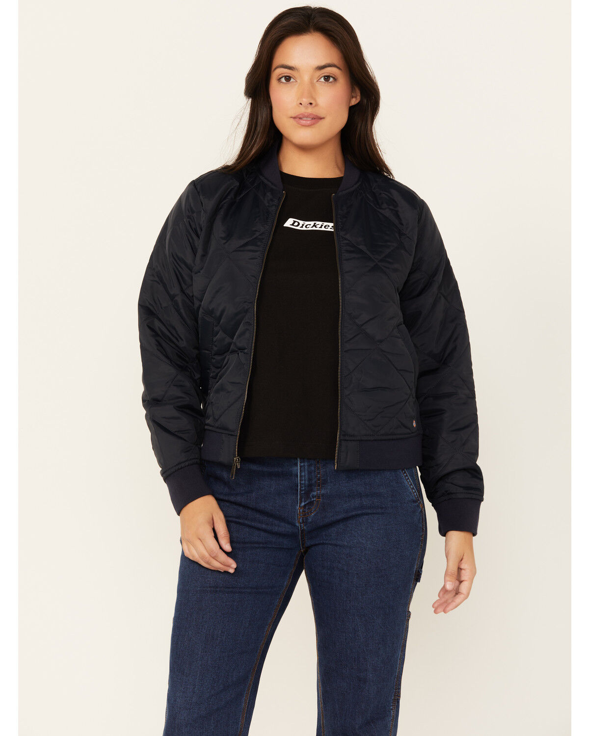 Image #1 - Dickies Women's Quilted Jacket, Navy, hi-res