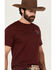 Image #2 - Riot Society Men's Boot Barn Exclusive Kiss My Brass Embroidery Short Sleeve T-Shirt, Burgundy, hi-res