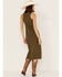 Cleo + Wolf Women's Halter Slit Midi Dress, Olive, hi-res