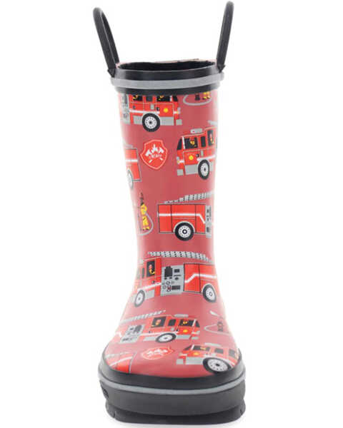 Image #4 - Western Chief Boys' Fire Truck Tread Rain Boots - Round Toe, Red, hi-res