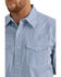 Image #2 - Wrangler 20X Men's Geo Print Short Sleeve Snap Stretch Western Shirt , Blue, hi-res