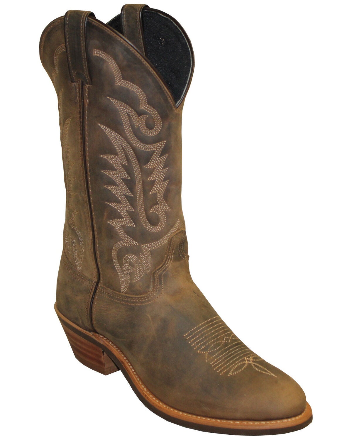Abilene Men's Distressed Performance Western Boots - Round Toe, Brown, hi-res