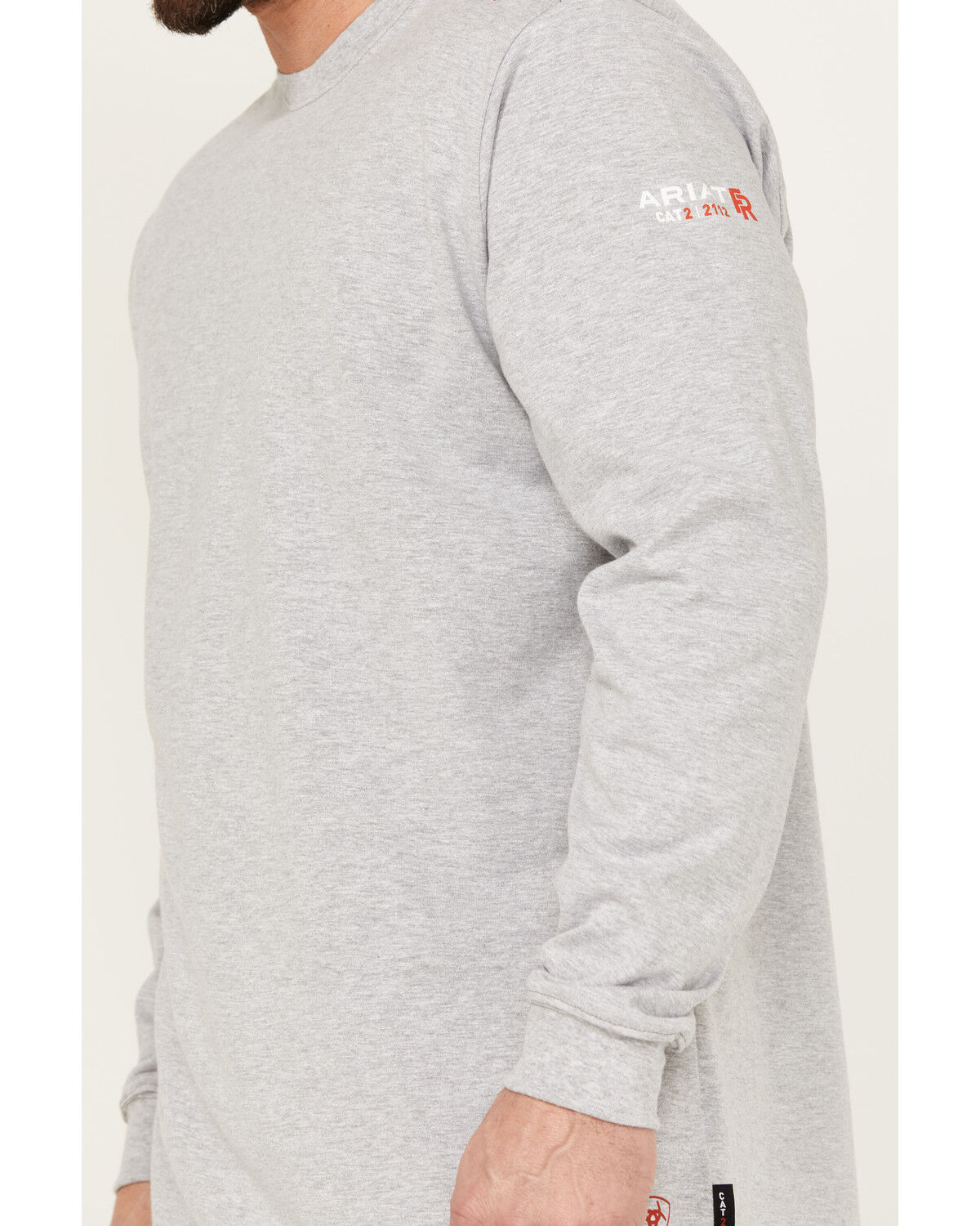 Image #3 - Ariat Men's FR Born For This Long Sleeve Graphic Work T-Shirt, Grey, hi-res