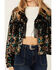 Image #3 - Miss Me Women's Sequin Cropped Fringe Jacket, Black, hi-res