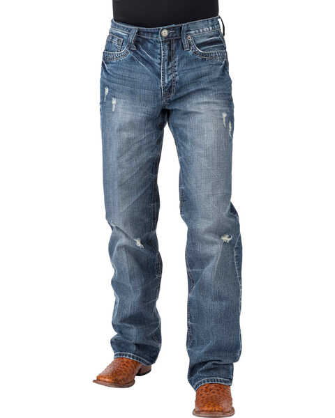 Image #3 - Tin Haul Men's Regular Joe Fit Medium Wash Bootcut Jeans, Indigo, hi-res