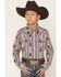 Image #1 - RANK 45® Men's White Mountain Striped Long Sleeve Snap Stretch Western Shirt, Multi, hi-res