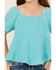 Image #3 - Hayden LA Girls' Puff Sleeve Top, Blue, hi-res