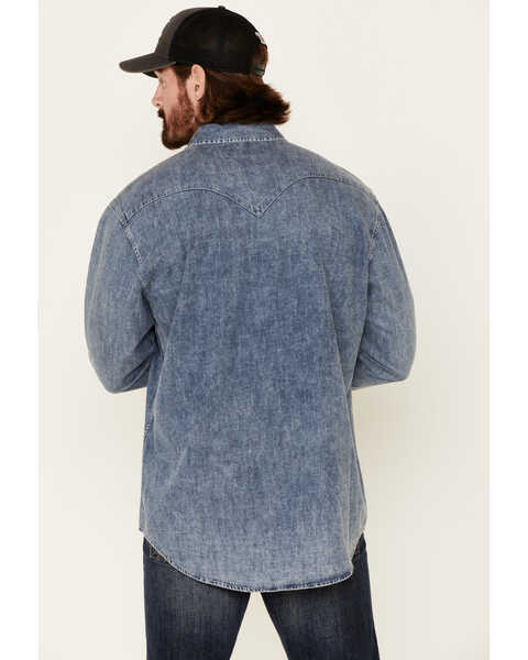 Image #4 - Rock & Roll Denim Men's Long Sleeve Denim Western Shirt , , hi-res