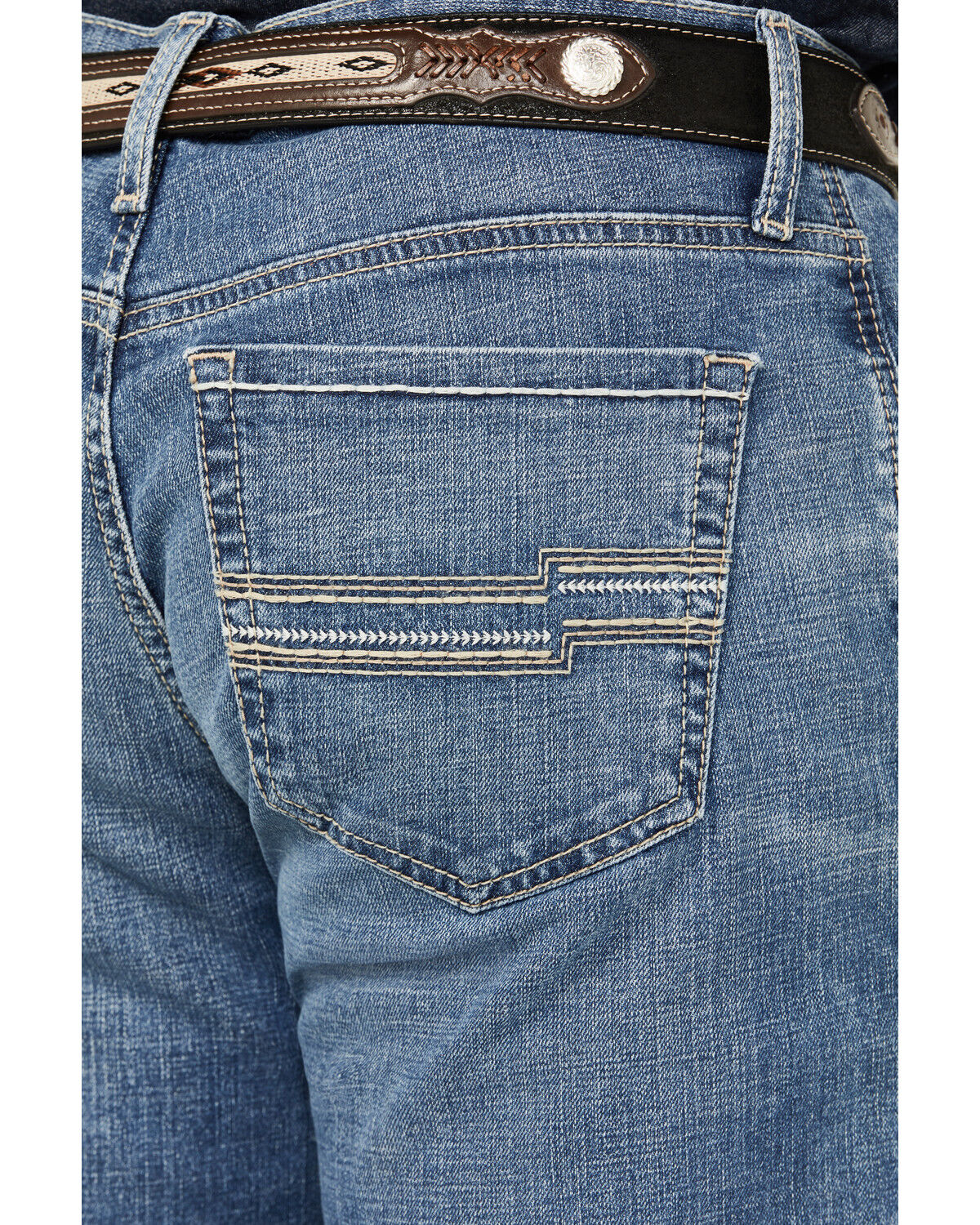 Image #4 - Cinch Men's Jessie Medium Wash Stretch Straight Denim Jeans, Indigo, hi-res