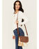 Image #1 - Shyanne Women's Studded Tooled Crossbody Bag , Brown, hi-res