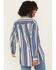 Image #4 - Wrangler Retro Women's Striped Long Sleeve Snap Western Shirt, Blue, hi-res