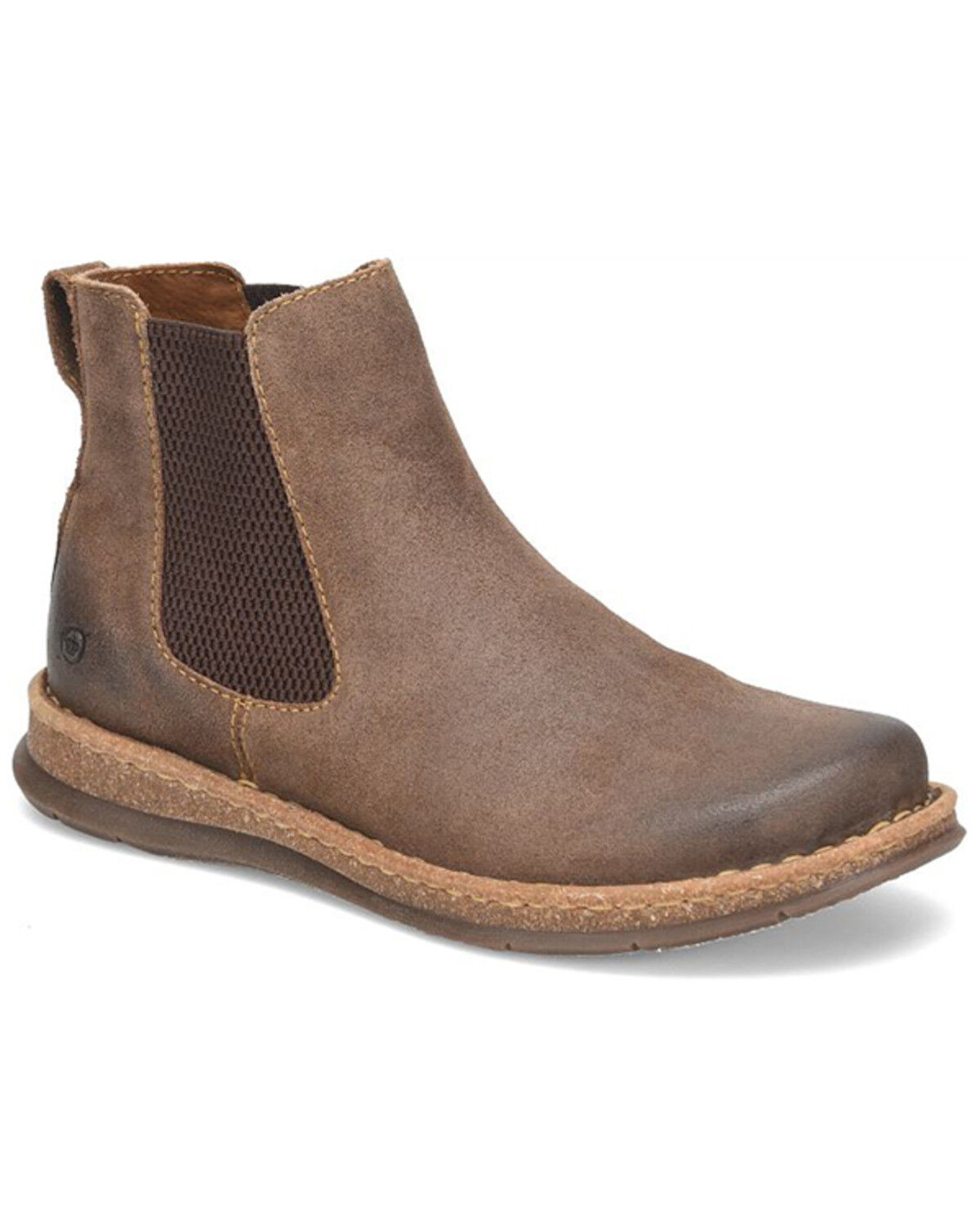 Image #1 - Born Men's Brody Distressed Ankle  Boots - Round Toe, Taupe, hi-res