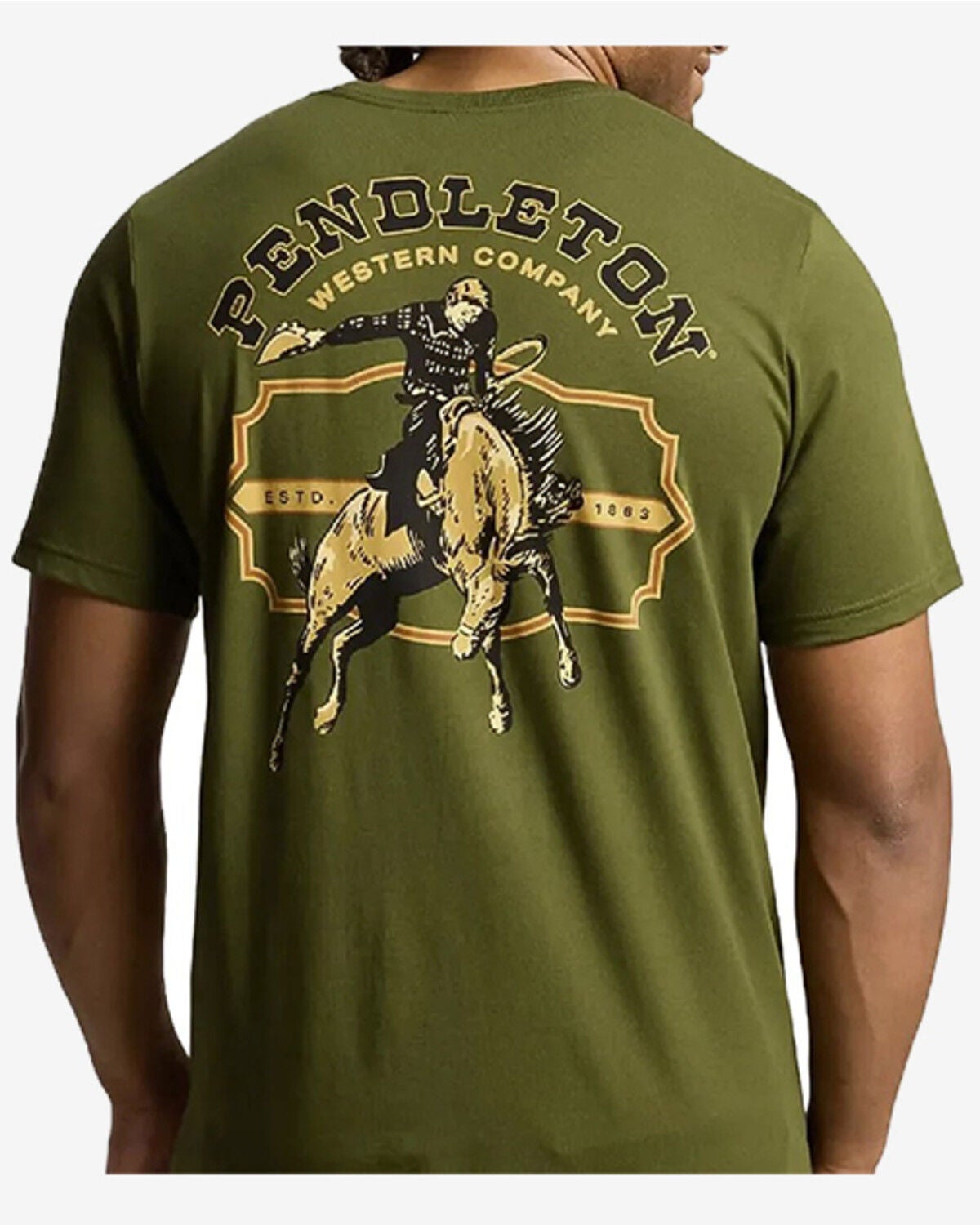 Image #1 - Pendleton Men's Western Company Short Sleeve Graphic T-Shirt, Olive, hi-res