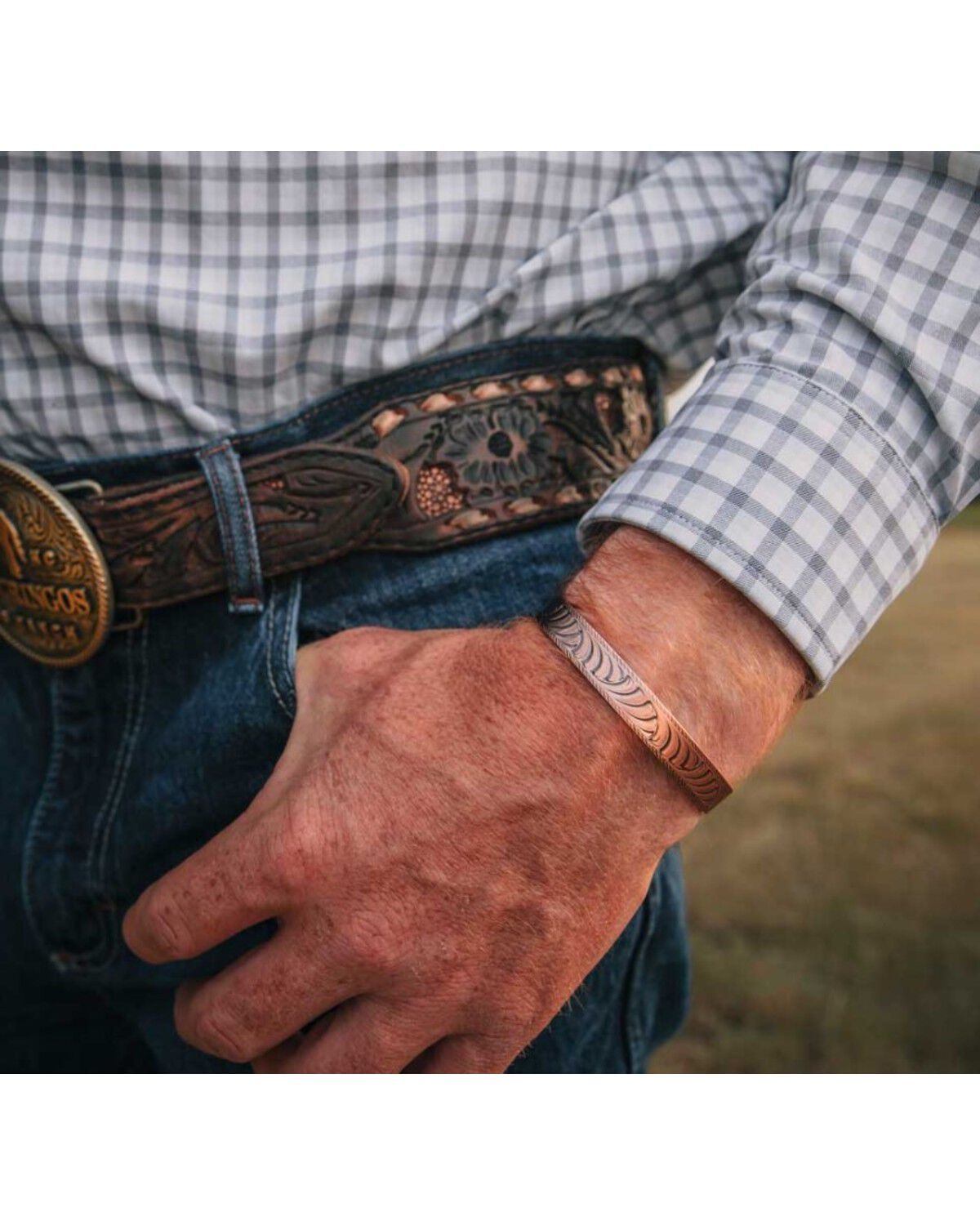 Image #3 - Montana Silversmiths Men's Fearless Cuff Bracelet, Silver, hi-res