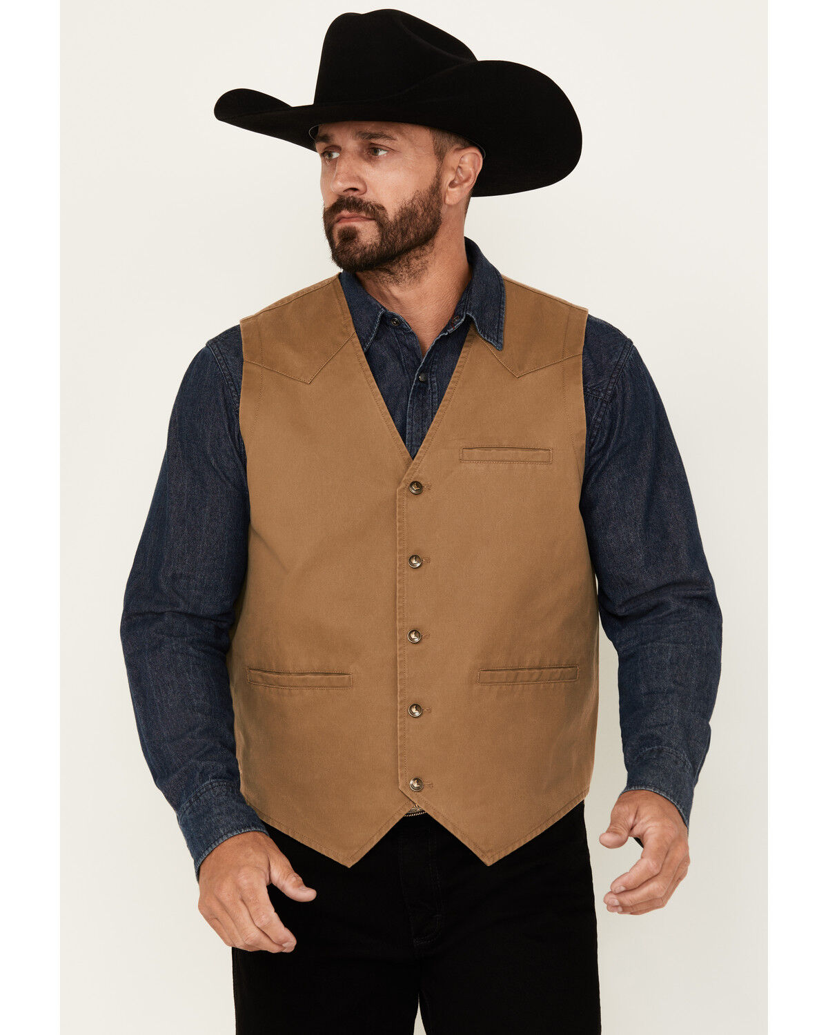 Image #1 - Cody James Men's Pancho Villa Oil Skin Vest, Tan, hi-res