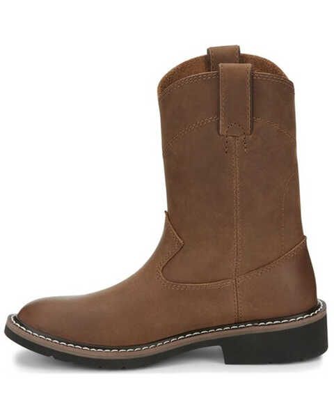 Image #3 - Justin Boys' Roper Western Boots - Round Toe , Brown, hi-res