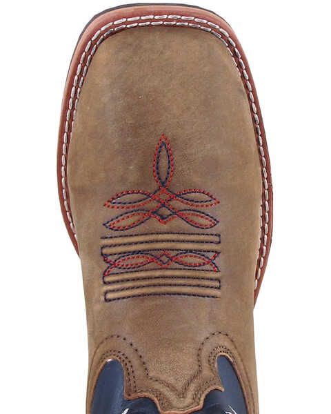 Image #2 - Smoky Mountain Women's 10" Stars and Stripes Western Boots - Broad Square Toe, Distressed Brown, hi-res
