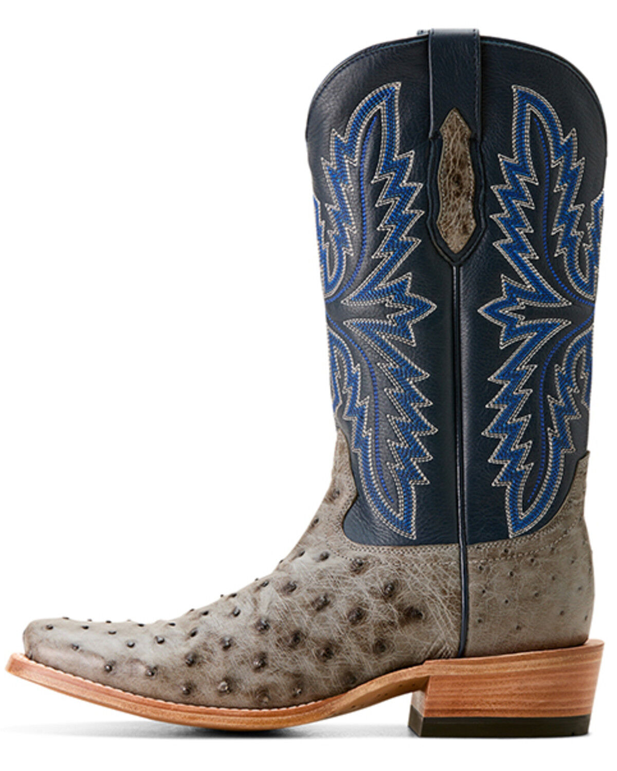 Image #2 - Ariat Men's Futurity Relentless Exotic Ostrich Western Boots - Square Toe, Grey, hi-res
