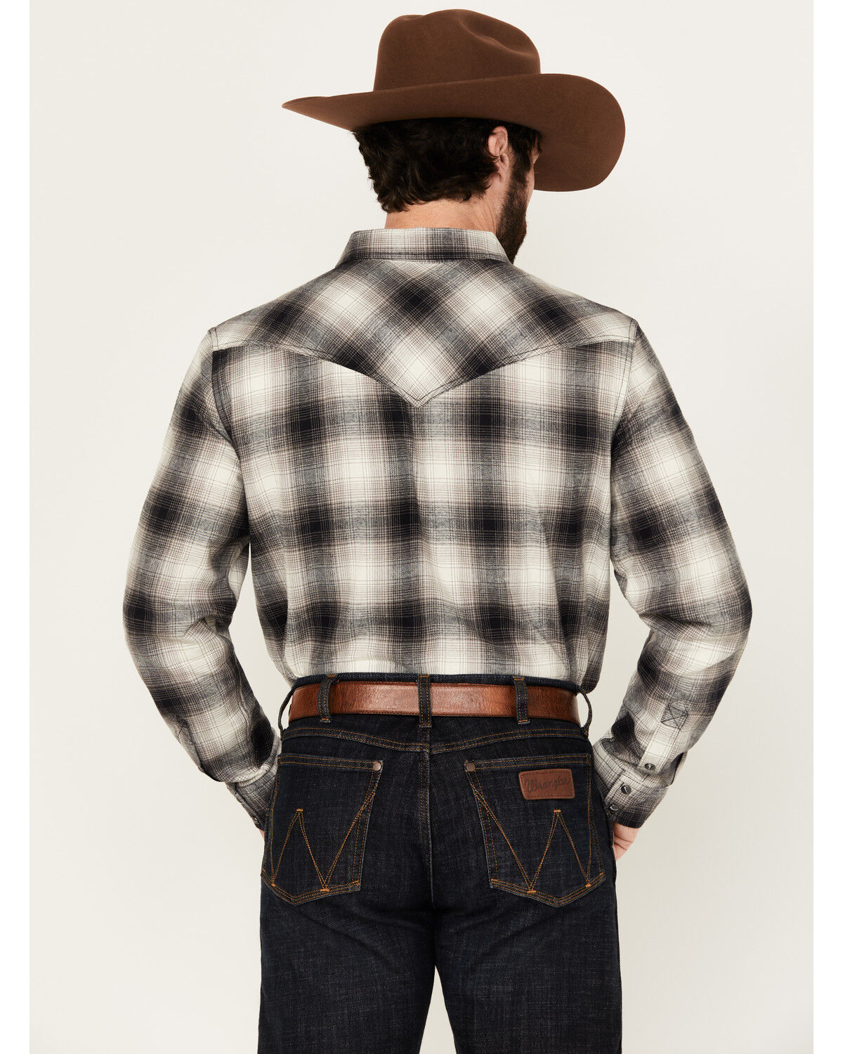 Image #4 - Cody James Men's Concho Plaid Print Long Sleeve Snap Western Shirt - Big, Cream, hi-res