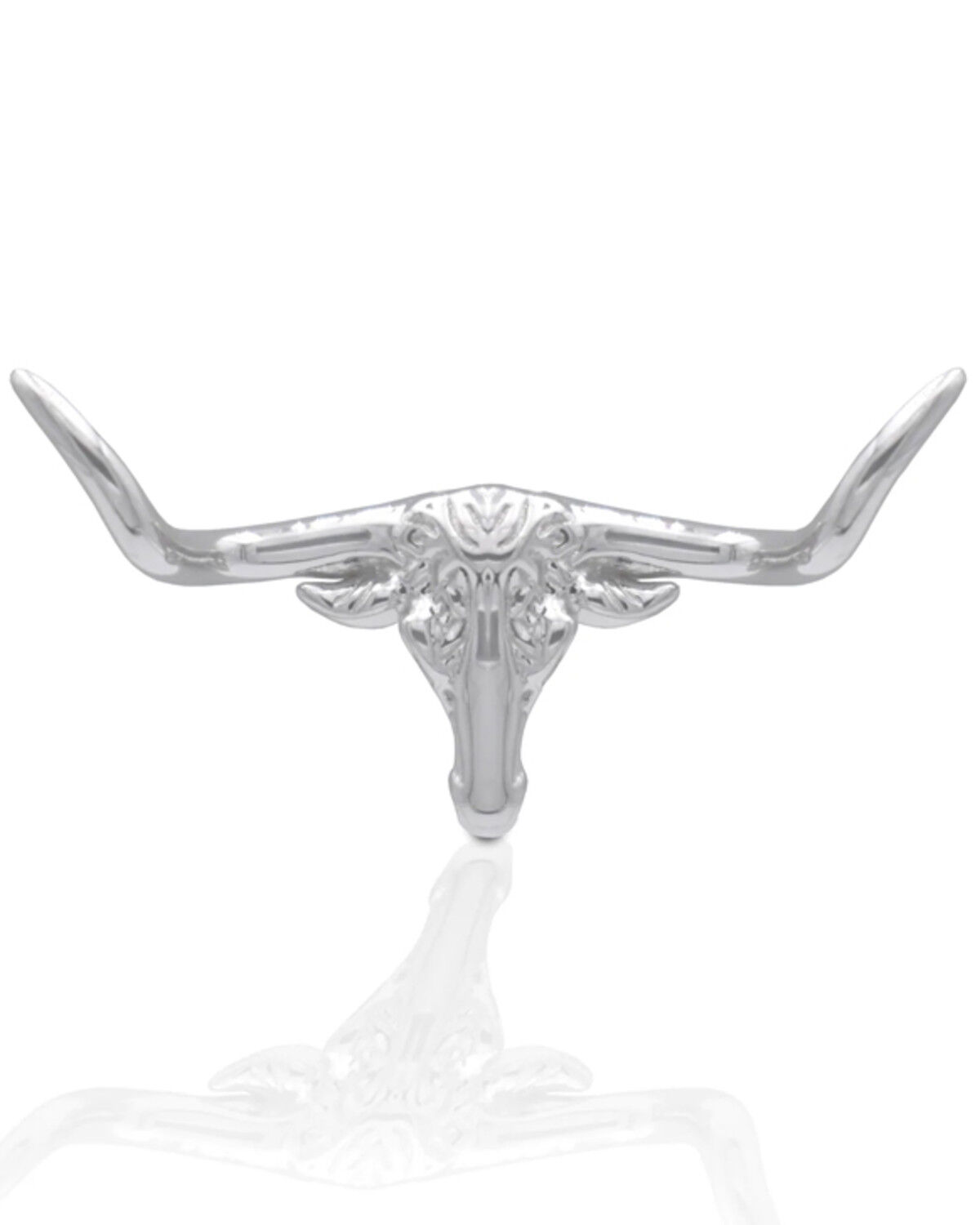 Image #1 - Kelly Herd Men's Silver Longhorn Tie Tack, Silver, hi-res