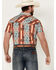Image #4 - Rock & Roll Denim Men's Southwestern Short Sleeve Pearl Snap Western Shirt , Orange, hi-res